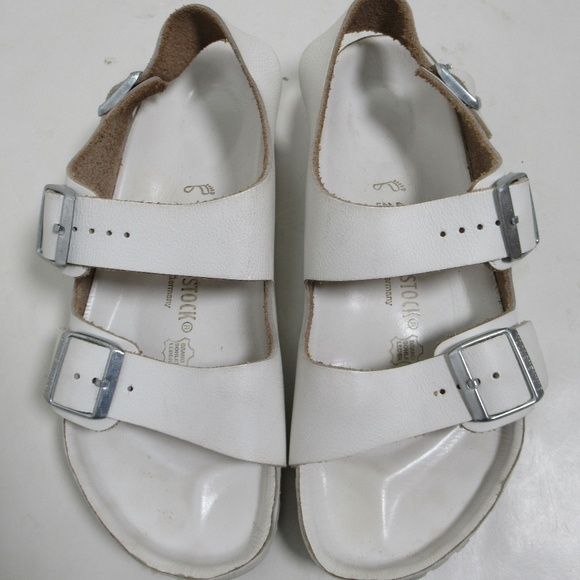 Birkenstock Milano Buckle Leather Sandals White 9 US M / 11 US L / 8 UK / 42 EU